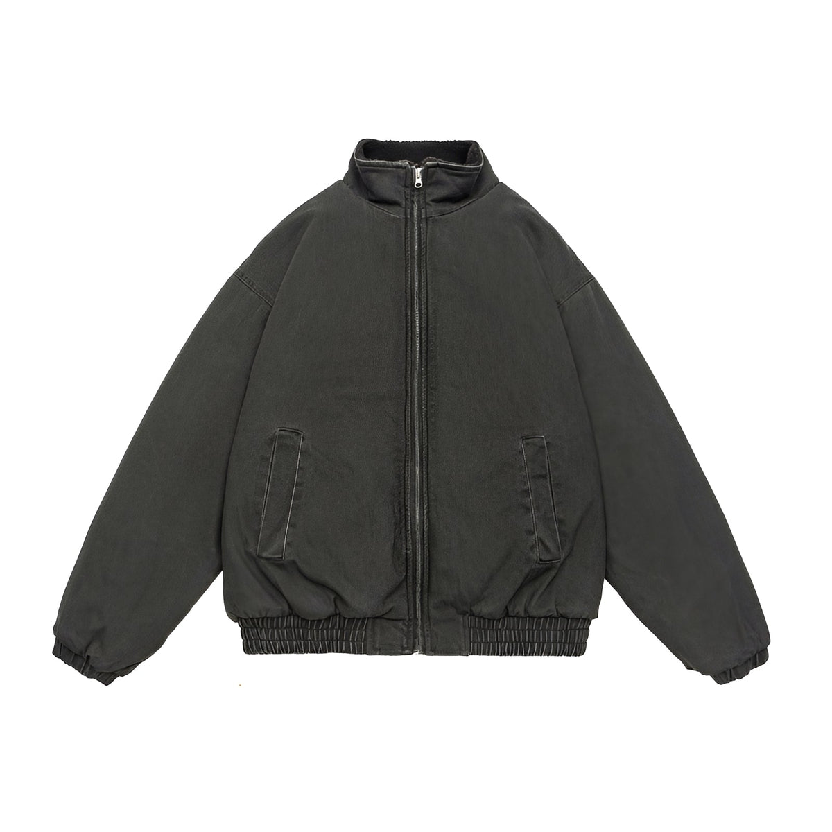 Veste homme | Veste décontractée oversize à col montant et fermeture zippée