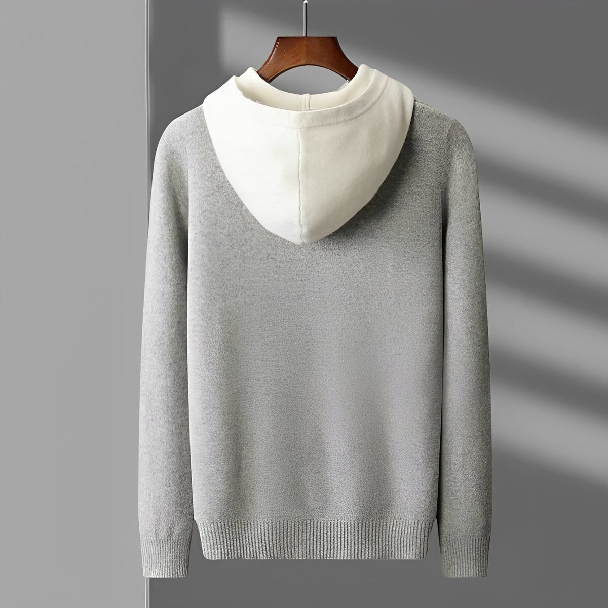 Sweat à capuche homme | Hoodie à col contrasté et patte de boutonnage