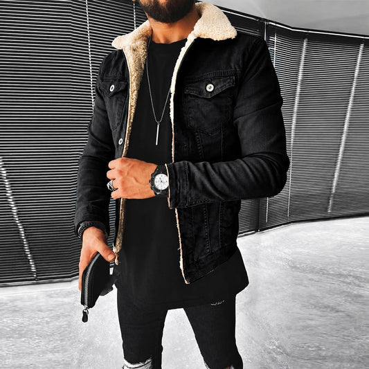 Veste homme | Veste ajustée à fermeture boutonnée et col contrasté