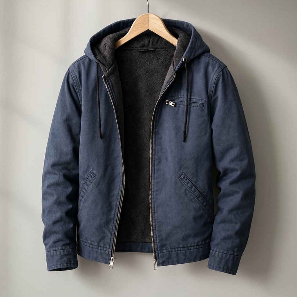 Veste homme | Veste à capuche zippée avec doublure douce et coupe ample