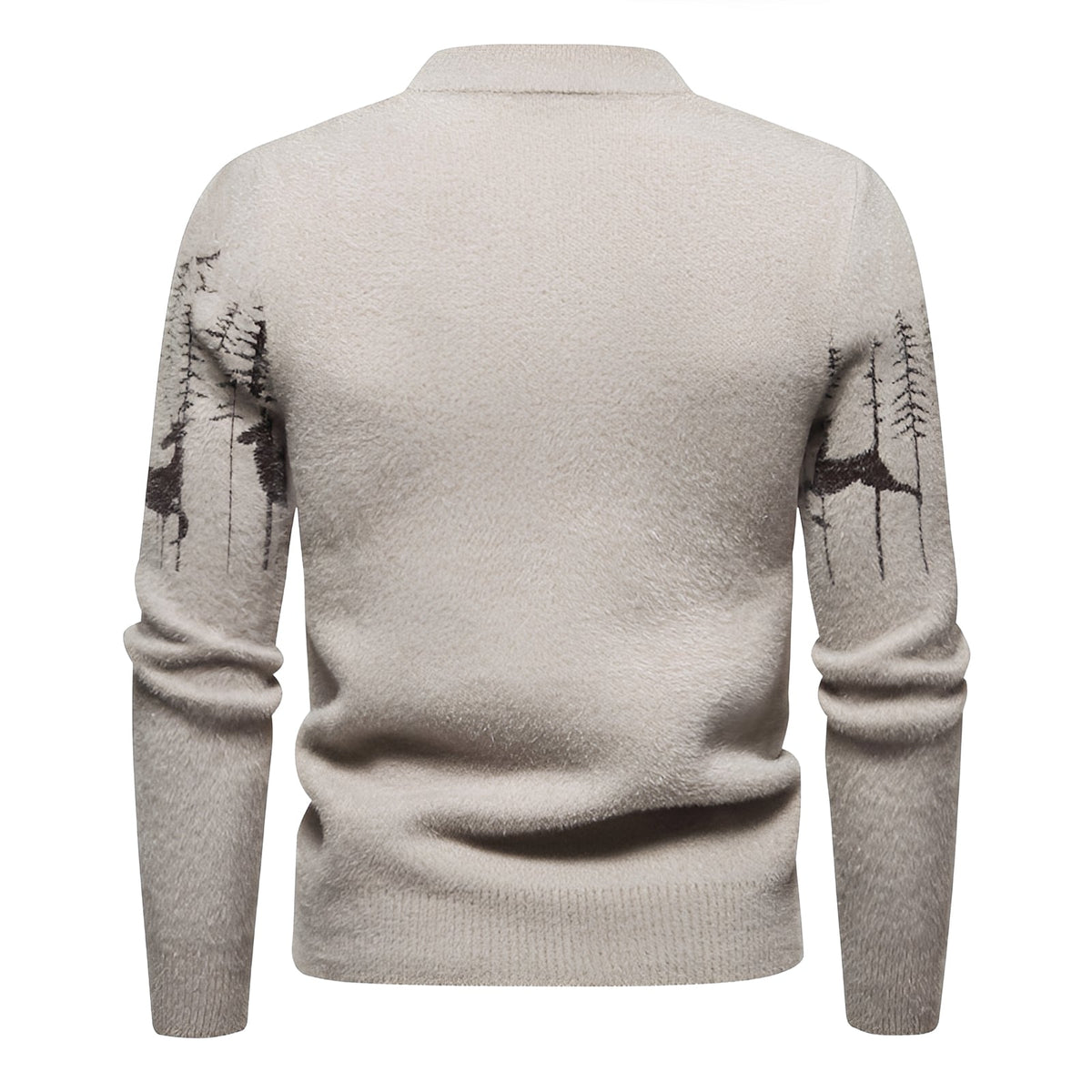 Pull homme | Pull de Noël à motif cerfs et forêt pour les fêtes d’hiver
