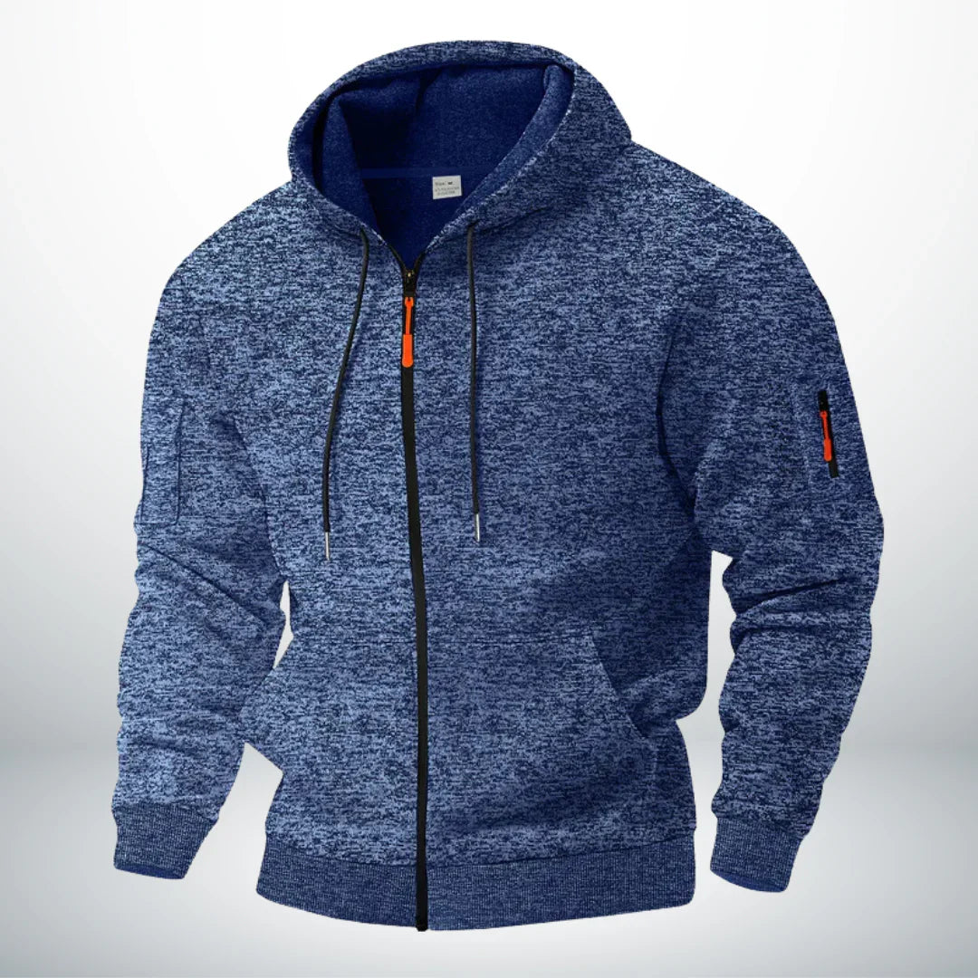 Hoodie homme | Sweat à capuche zippé avec poches sécurisées et cordon réglable