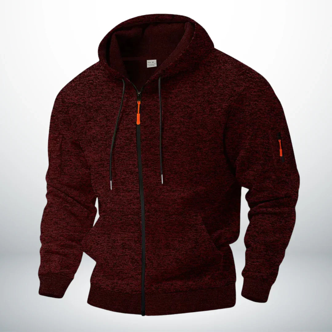 Hoodie homme | Sweat à capuche zippé avec poches sécurisées et cordon réglable