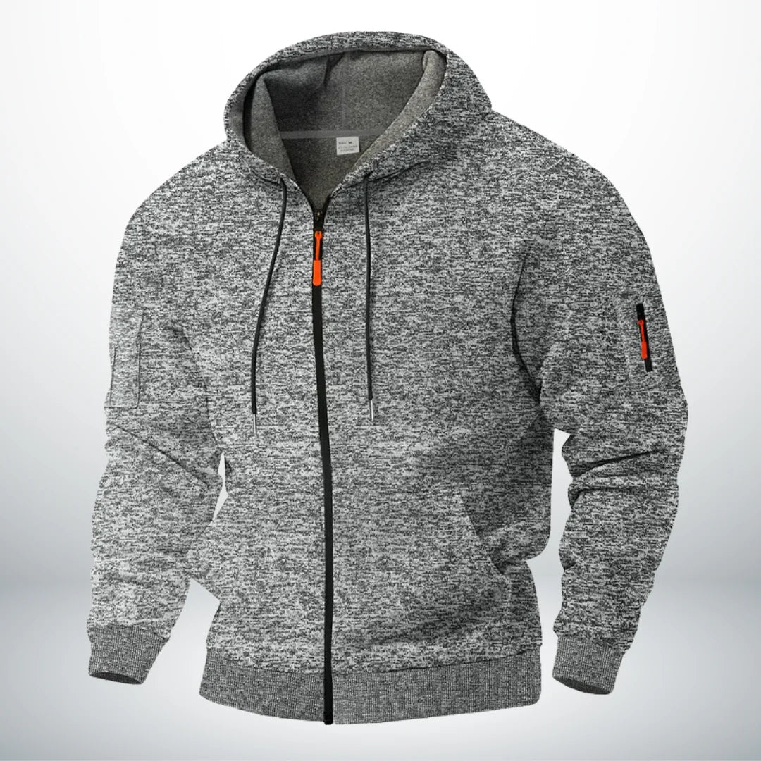 Hoodie homme | Sweat à capuche zippé avec poches sécurisées et cordon réglable