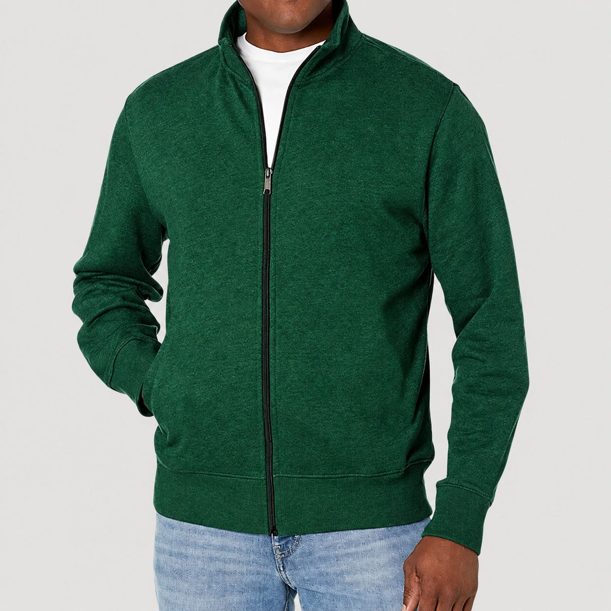 Veste homme | Veste décontractée à col montant et fermeture zippée
