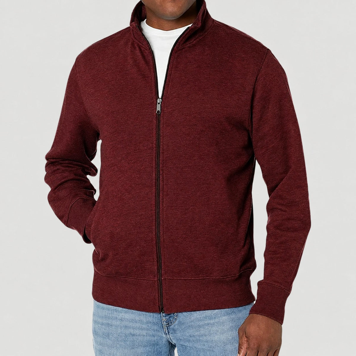Veste homme | Veste décontractée à col montant et fermeture zippée