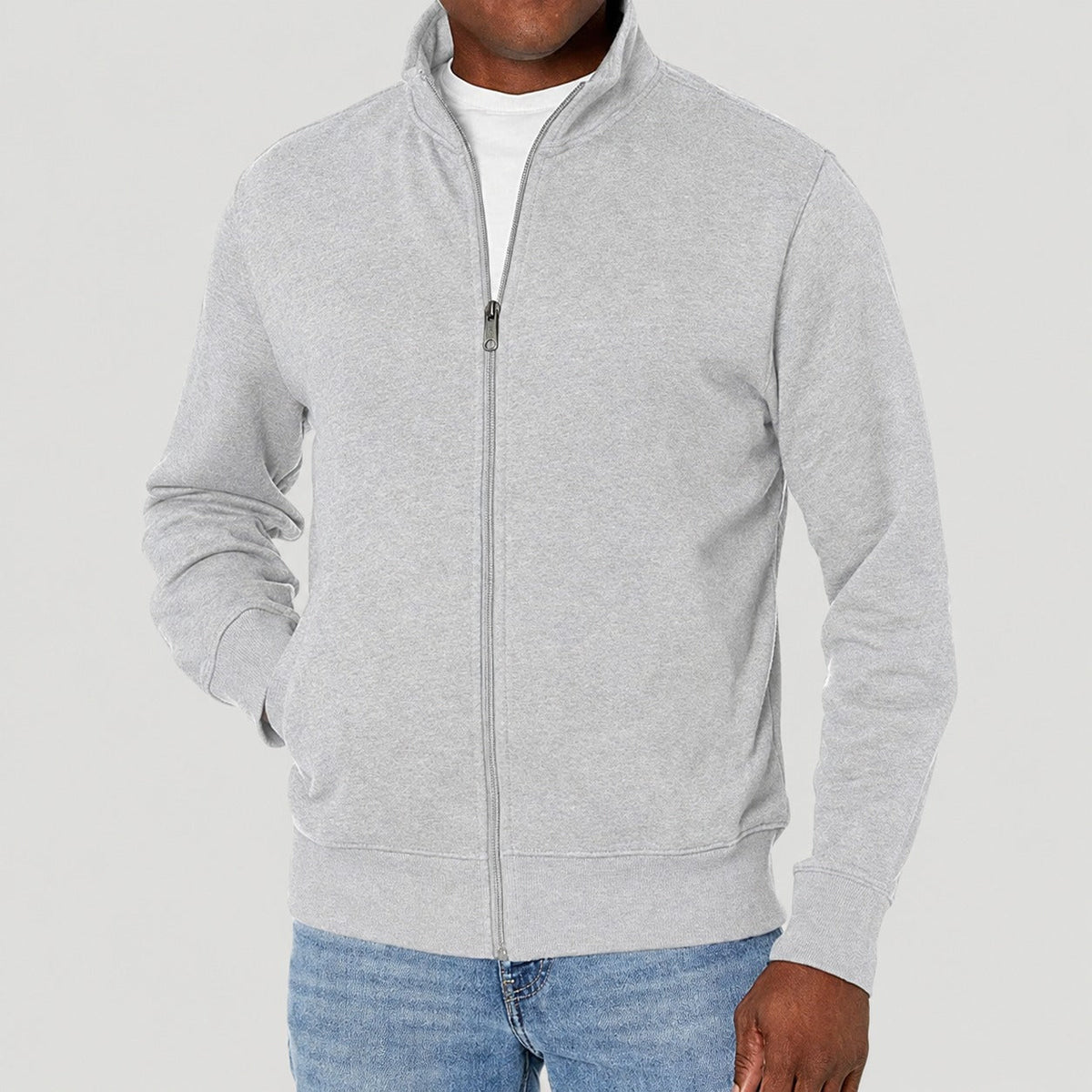 Veste homme | Veste décontractée à col montant et fermeture zippée