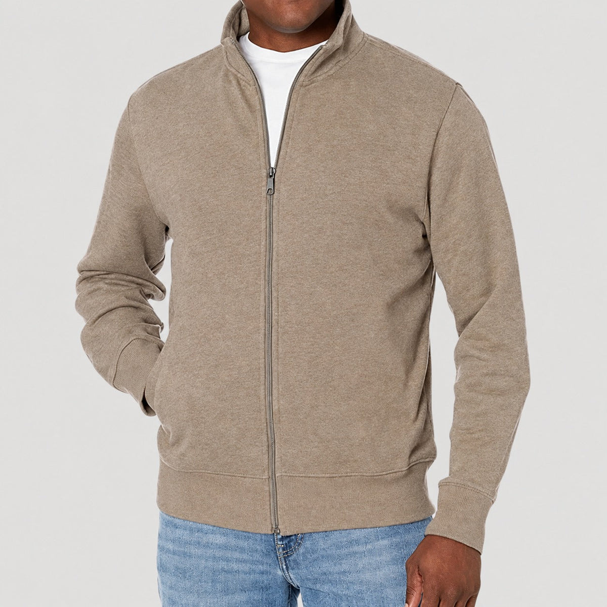 Veste homme | Veste décontractée à col montant et fermeture zippée