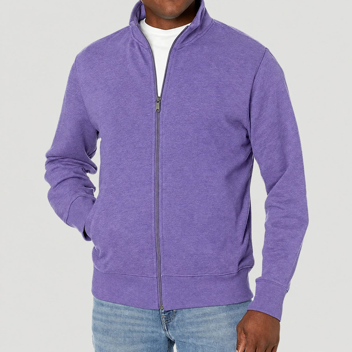 Veste homme | Veste décontractée à col montant et fermeture zippée