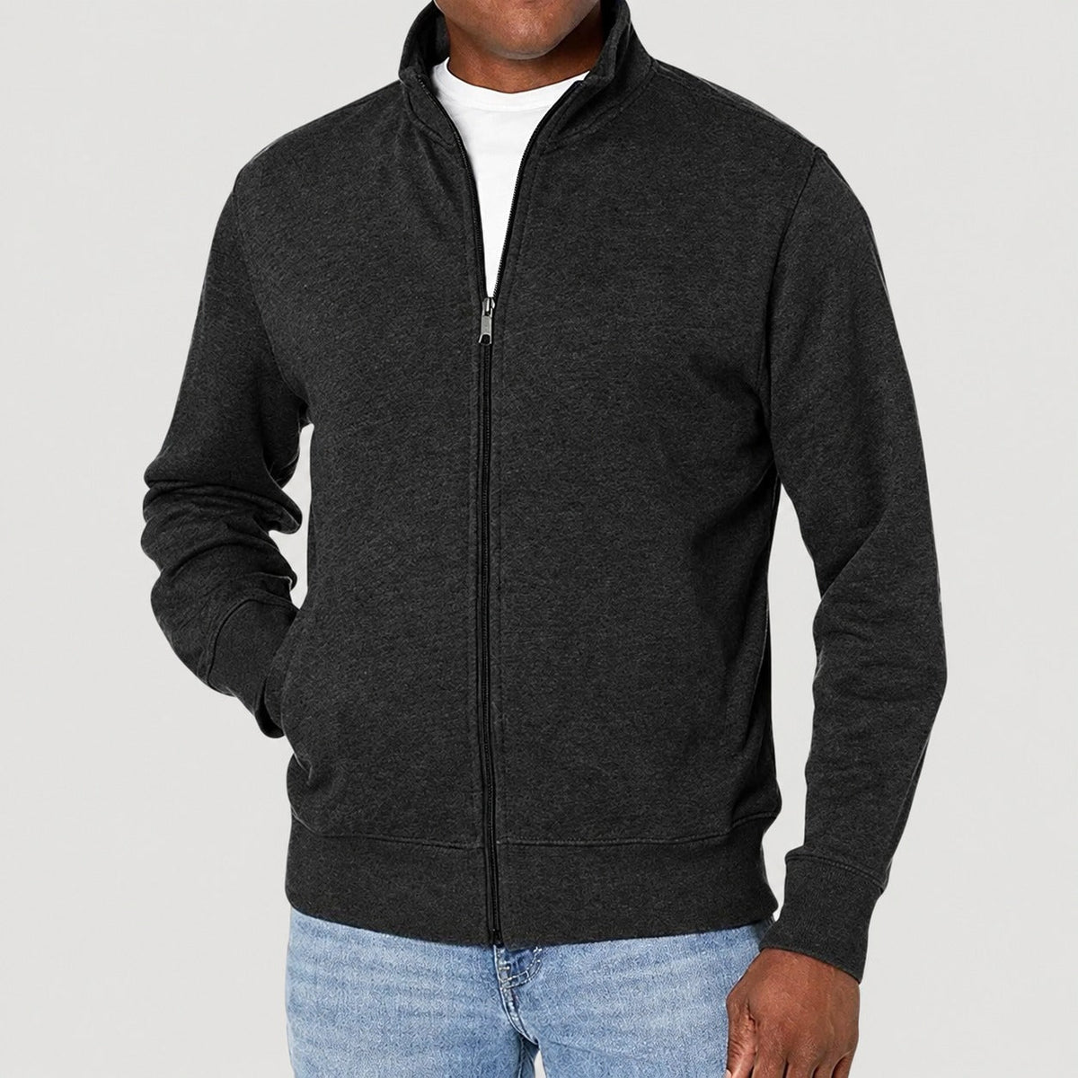 Veste homme | Veste décontractée à col montant et fermeture zippée