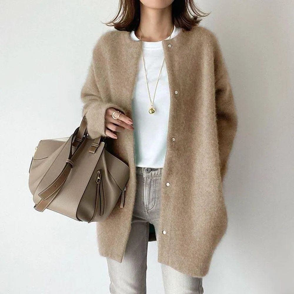 Cardigan femme | Cardigan en cachemire doux et chaud à boutonnage classique pour les journées fraîches