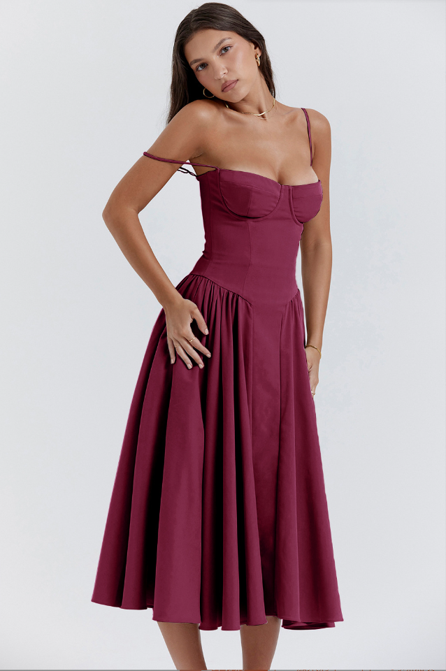 Robe Midi d’Été Élégante – Style Décontracté & Charme Vintage