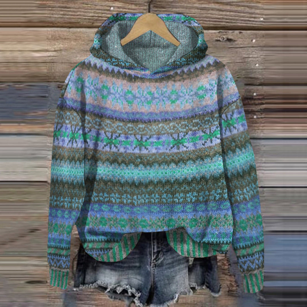 Hoodie décontracté à motif pour femme – Confortable, Stylé & Polyvalent