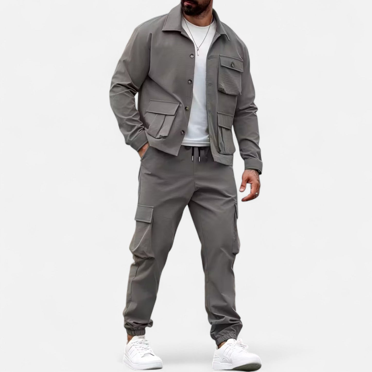 Casual Workwear Set Homme | Ensemble Veste & Pantalon | Style Fonctionnel & Élégance Décontractée