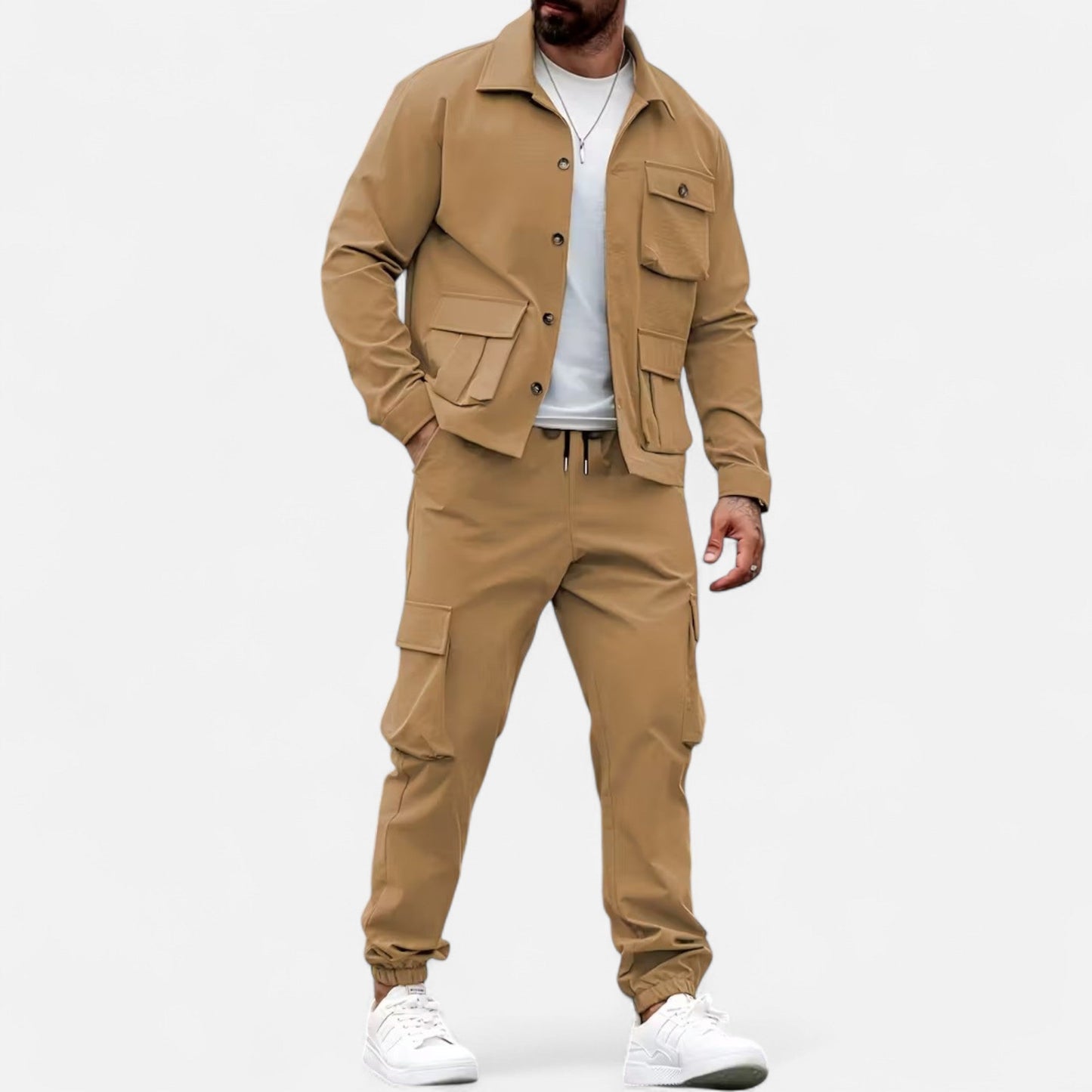Casual Workwear Set Homme | Ensemble Veste & Pantalon | Style Fonctionnel & Élégance Décontractée