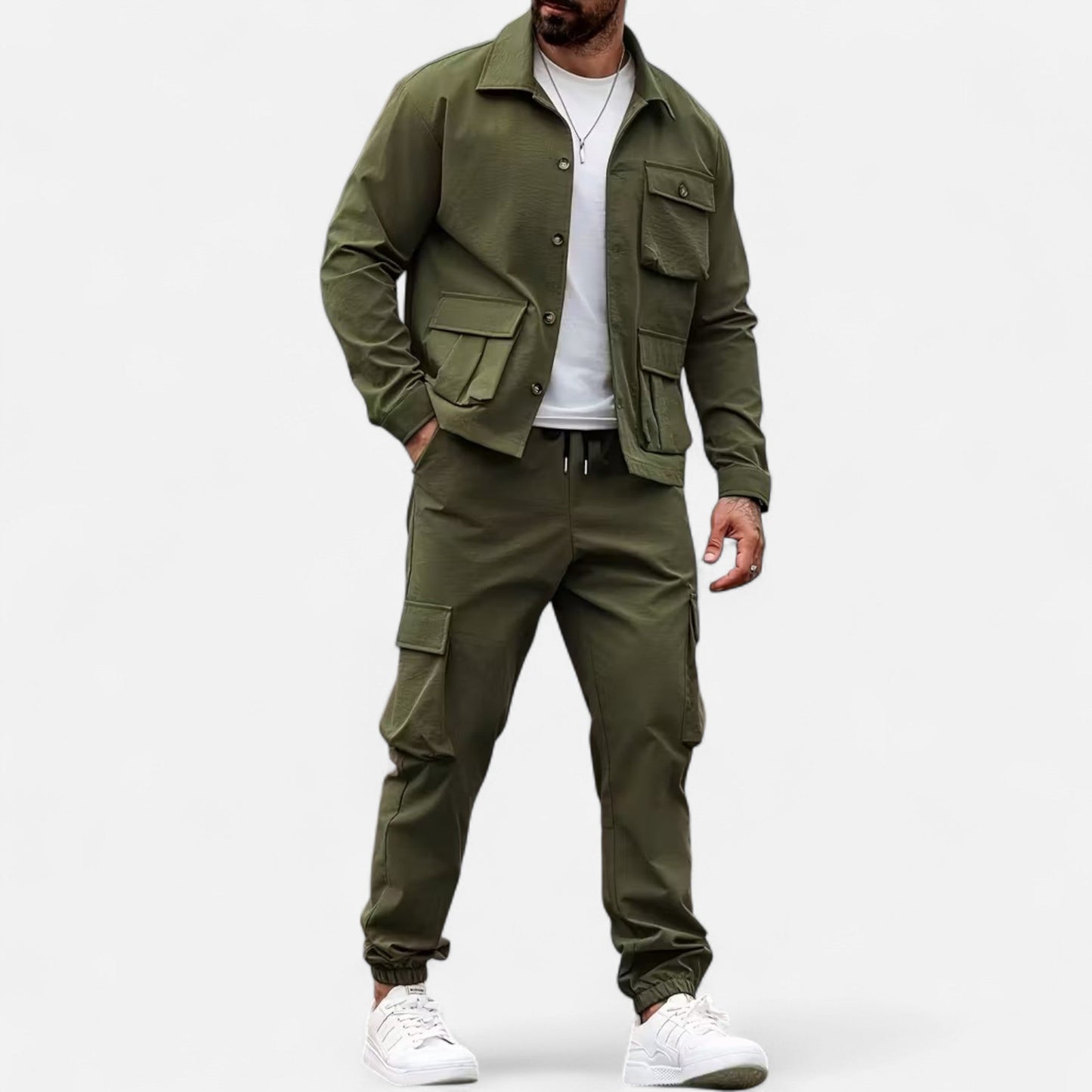 Casual Workwear Set Homme | Ensemble Veste & Pantalon | Style Fonctionnel & Élégance Décontractée