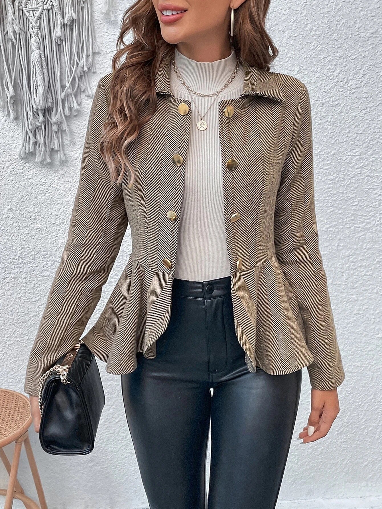 Benoîte | Blazer Femme Slim Fit Double Boutonnage, Col Revers Élégant et Chic