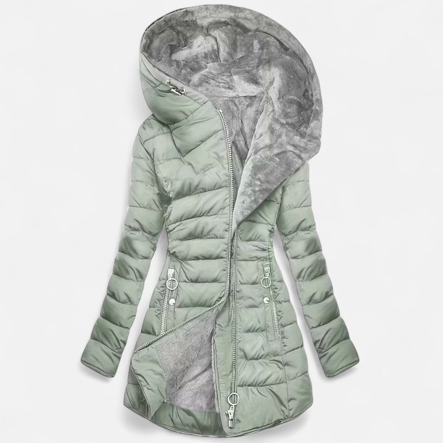 Fleece-Lined Hooded Jacket Femme | Veste à Capuche Doublée Polaire | Élégance & Chaleur Quotidienne