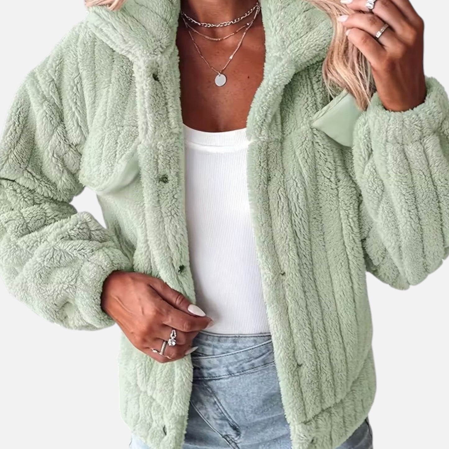 Plush Casual Jacket Femme | Veste Douce et Élégante | Confort & Style d’Hiver