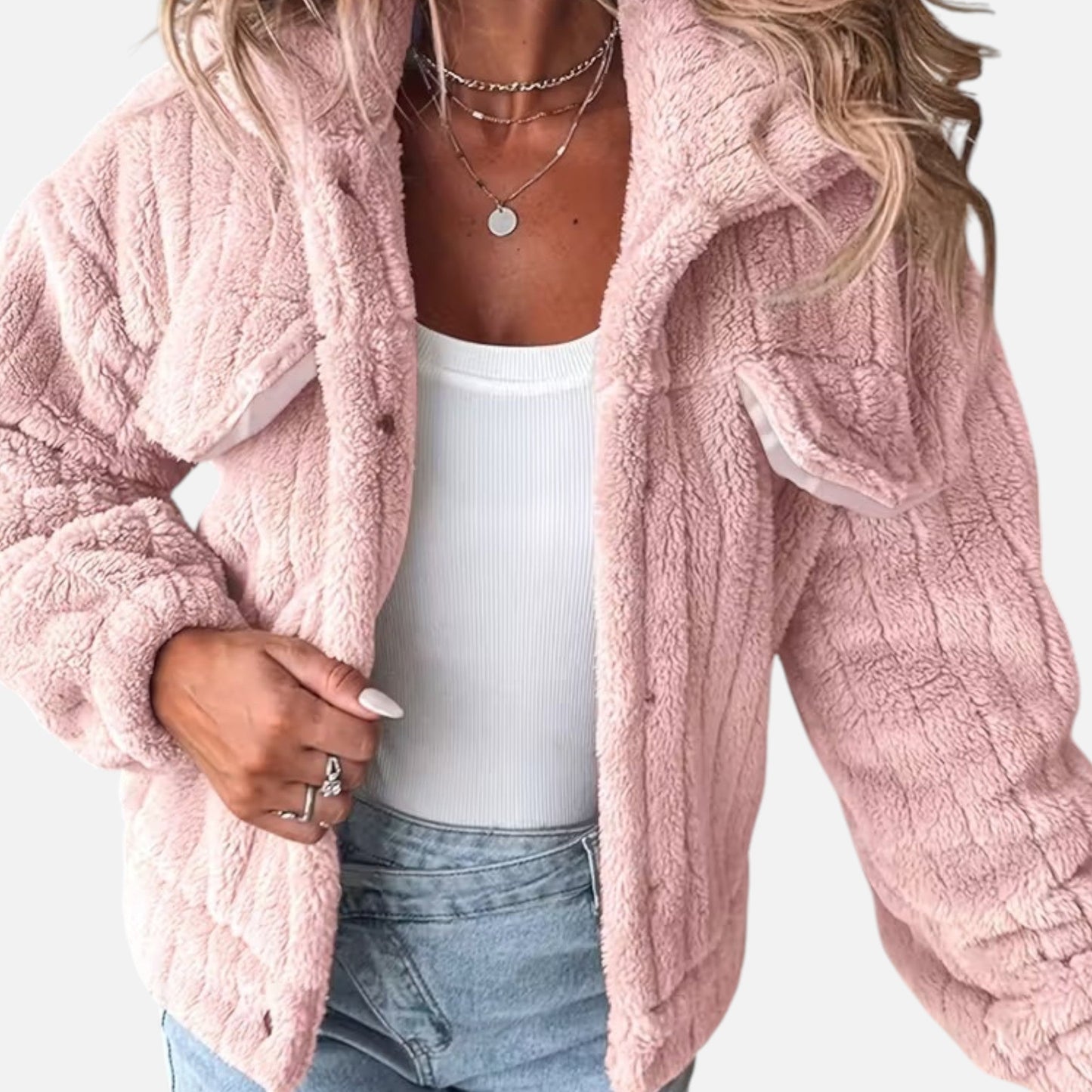Plush Casual Jacket Femme | Veste Douce et Élégante | Confort & Style d’Hiver