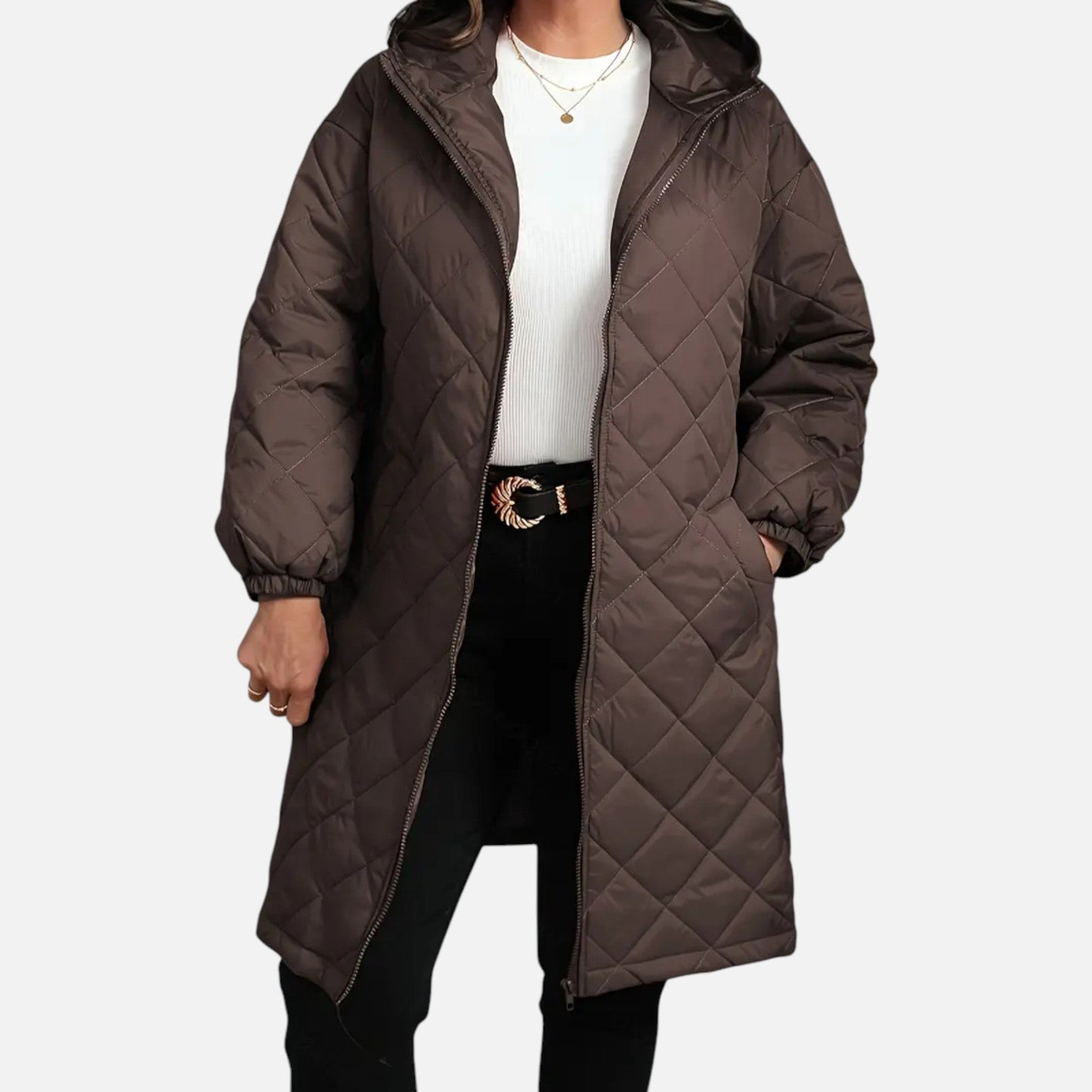 Quilted Hooded Jacket Femme | Veste Matelassée Automne Hiver | Élégance Chaude & Style Intemporel