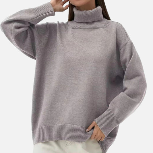 Oversized Turtleneck Sweater Femme | Pull Col Roulé Ample | Maille Épaisse & Confort Élégant