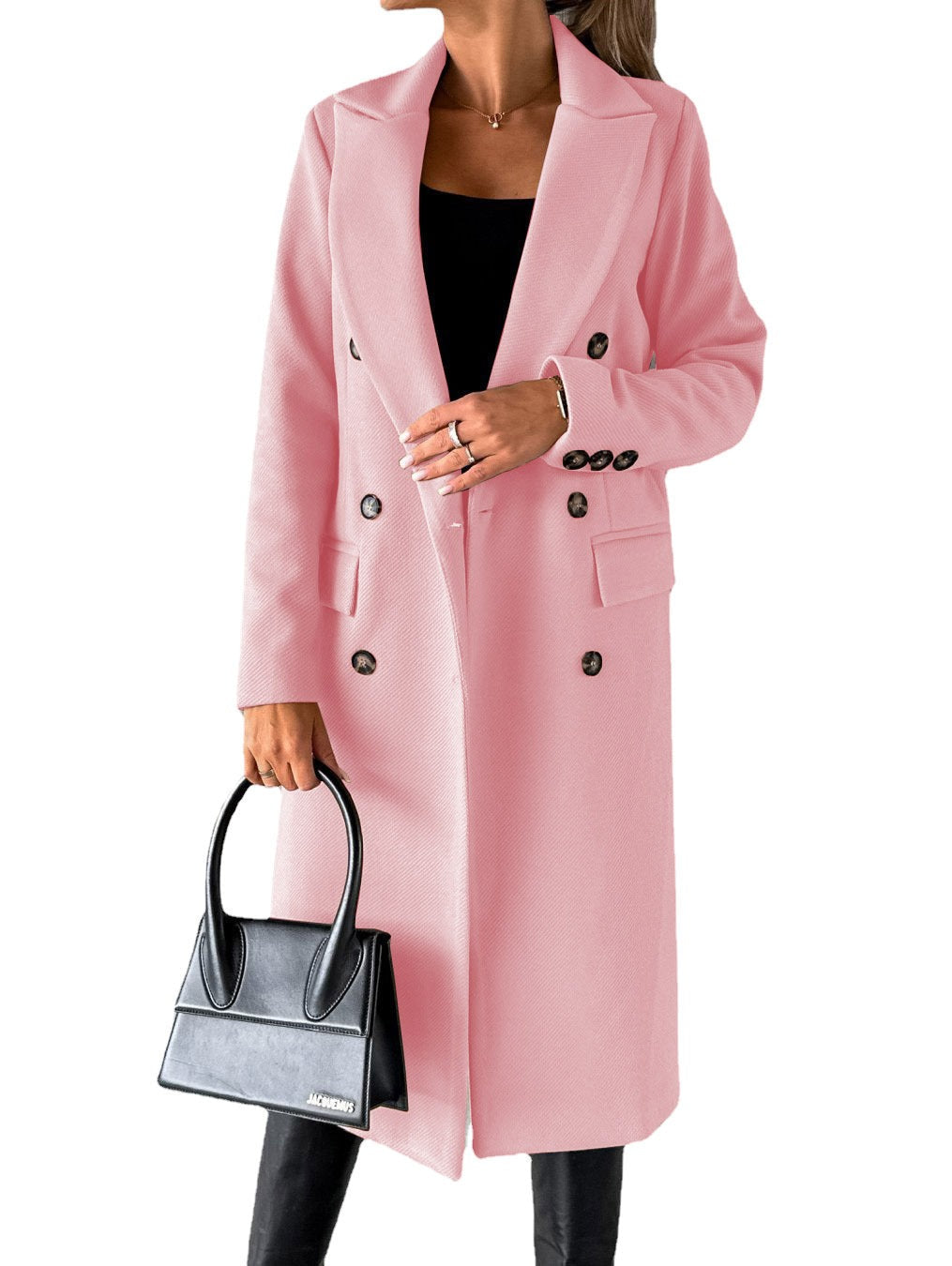 Cléa | Trench Coat Femme Long Double Boutonnage Col Revers, Élégant et Chaud