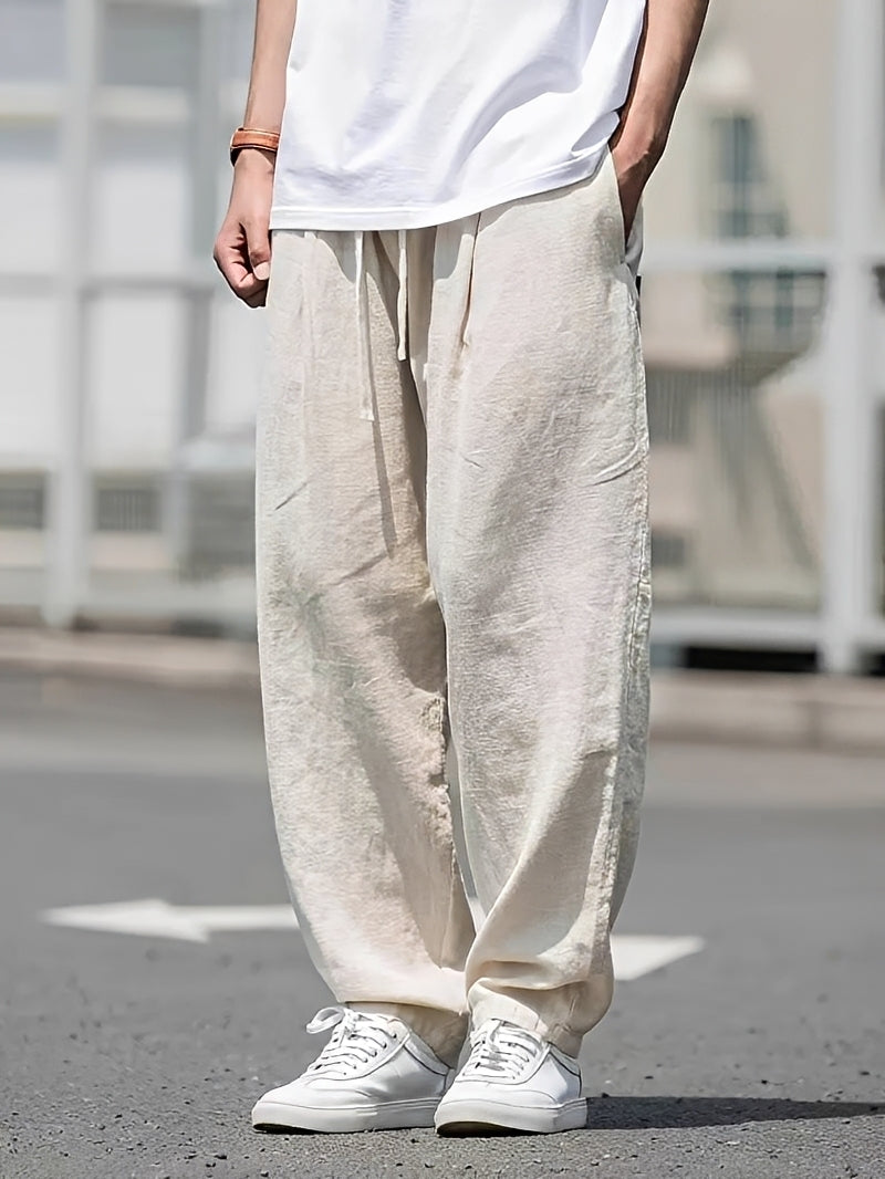 Pantalon Homme Coupe Droite Ample – Confort Léger et Style Moderne
