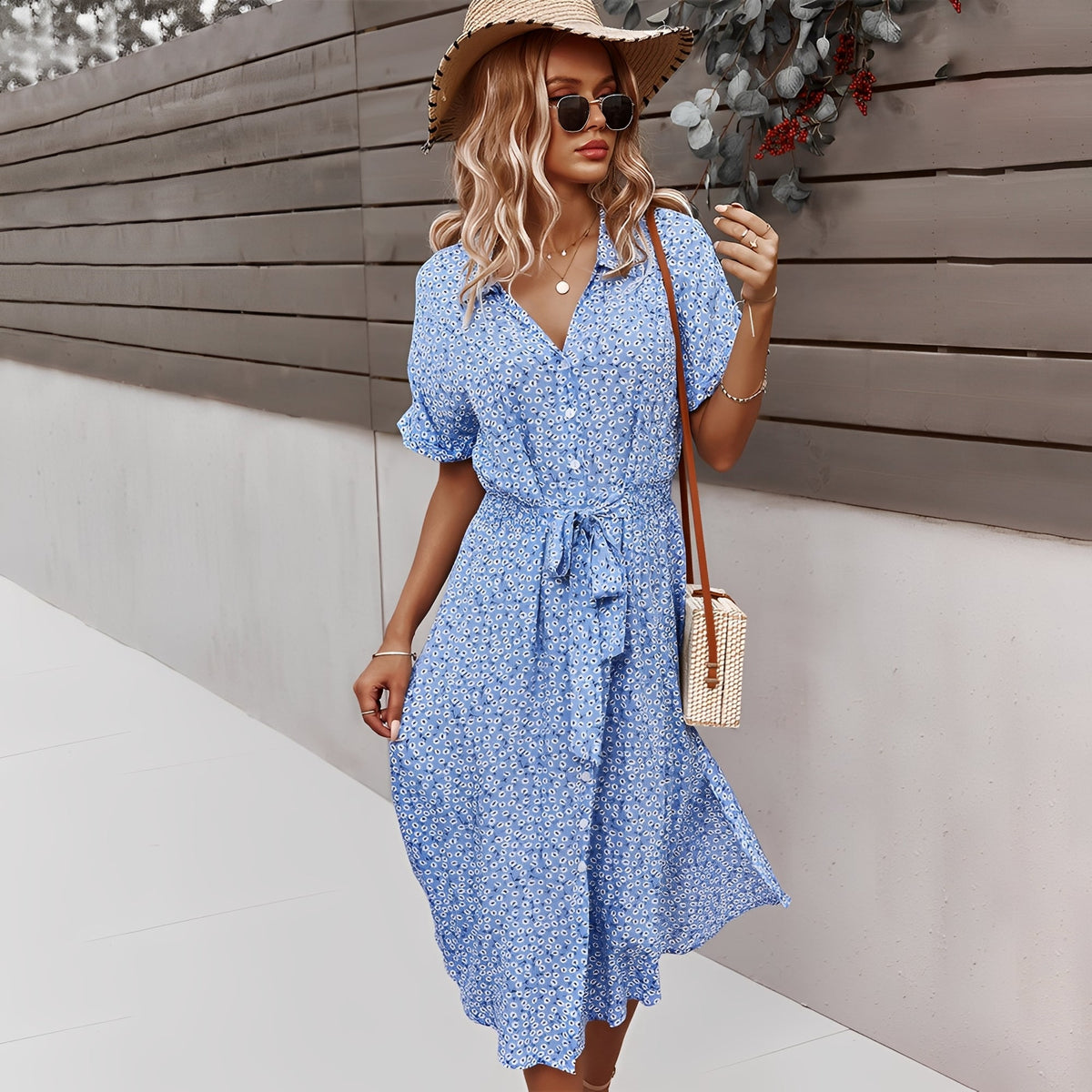 Robe Midi Fleurie Femme – Élégance Estivale et Confort Léger