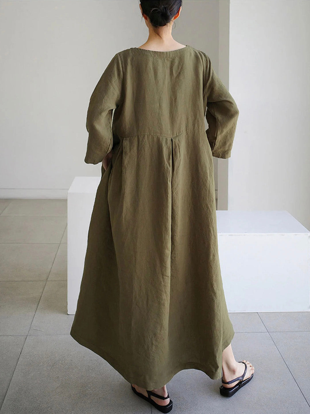 Capucine | Robe Longue Décontractée en Lin avec Poches pour un Style Chic et Aéré