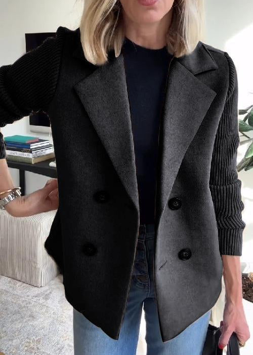 Aubrielle | Blazer Femme Double Boutonnage Élégant et Polyvalent, Couleur Unie
