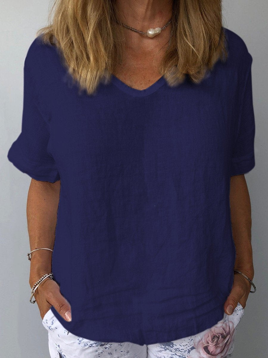Top Léger en Coton et Lin pour Femme – Style Décontracté & Confort Estival