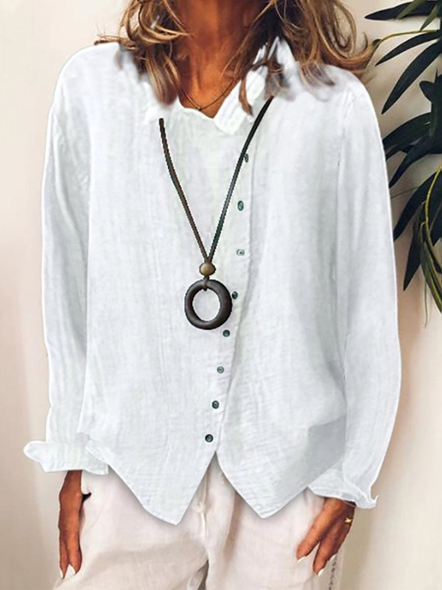 Chemise Longue en Coton et Lin pour Femme – Style Décontracté & Confort Léger