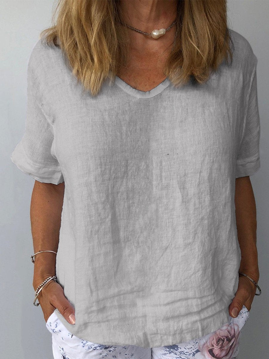 Top Léger en Coton et Lin pour Femme – Style Décontracté & Confort Estival