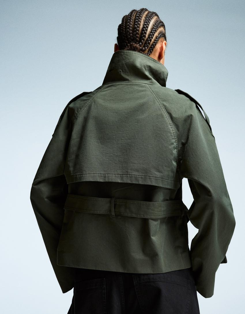 Short Trench Coat Femme | Manteau Chic à Ceinture pour le Printemps