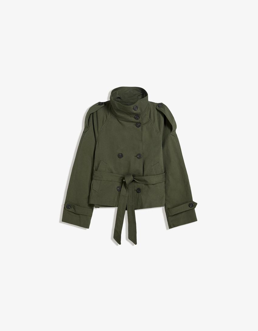 Short Trench Coat Femme | Manteau Chic à Ceinture pour le Printemps
