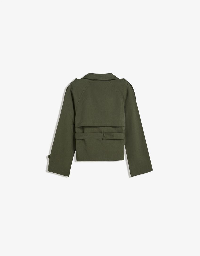 Short Trench Coat Femme | Manteau Chic à Ceinture pour le Printemps