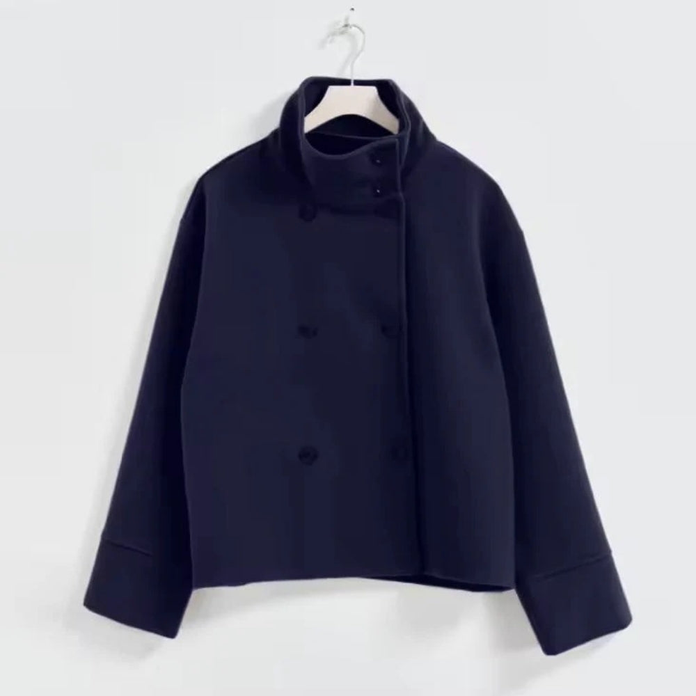 Veste Classique de Mi-Saison pour Femme – Col Montant et Coupe Courte