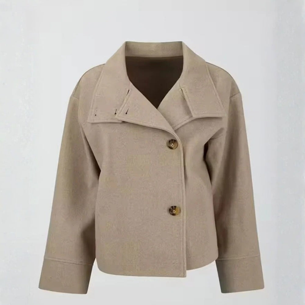 Veste Classique de Mi-Saison pour Femme – Col Montant et Coupe Courte