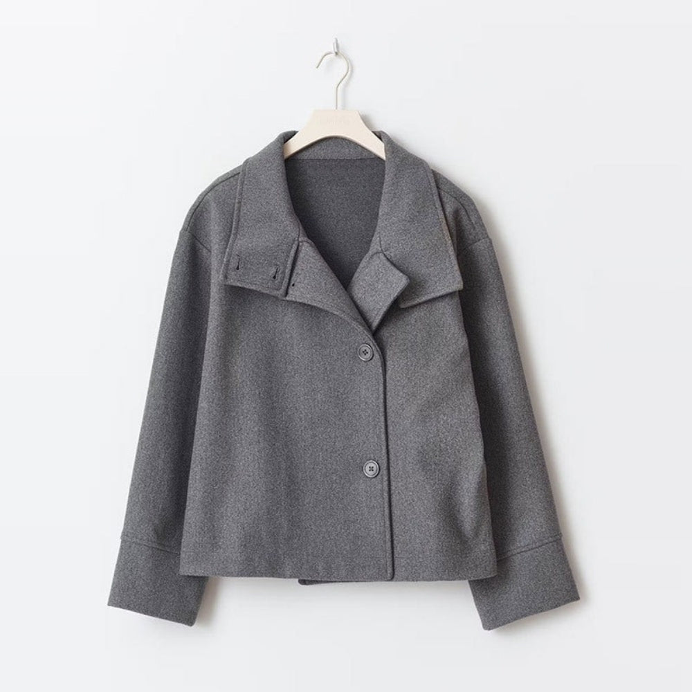 Veste Classique de Mi-Saison pour Femme – Col Montant et Coupe Courte