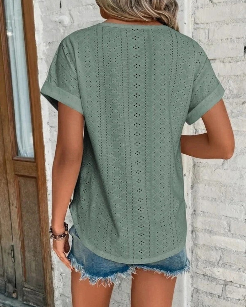 Blouse d’Été à Manches Courtes pour Femme – Confort Léger pour les Journées Chaudes