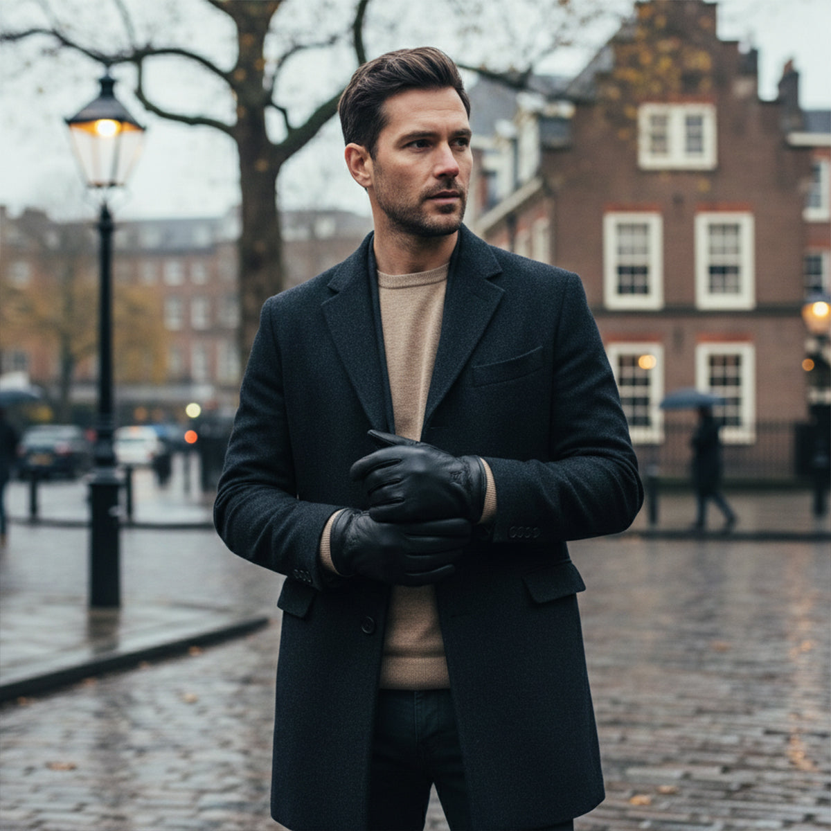 Gants d’hiver classiques pour homme avec poignets côtelés — chaleur et confort essentiels