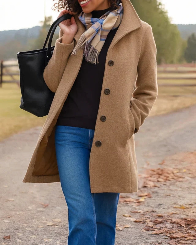 Trench-Coat Long pour Femme – Style Classique pour les Journées Fraîches