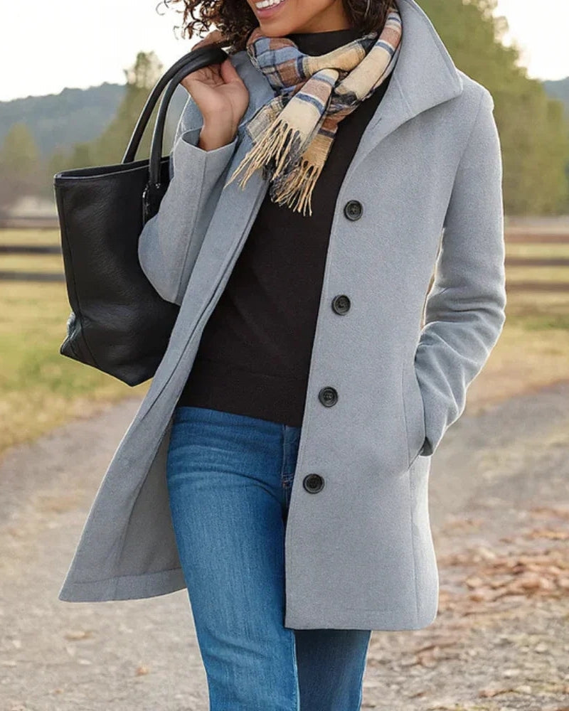 Trench-Coat Long pour Femme – Style Classique pour les Journées Fraîches