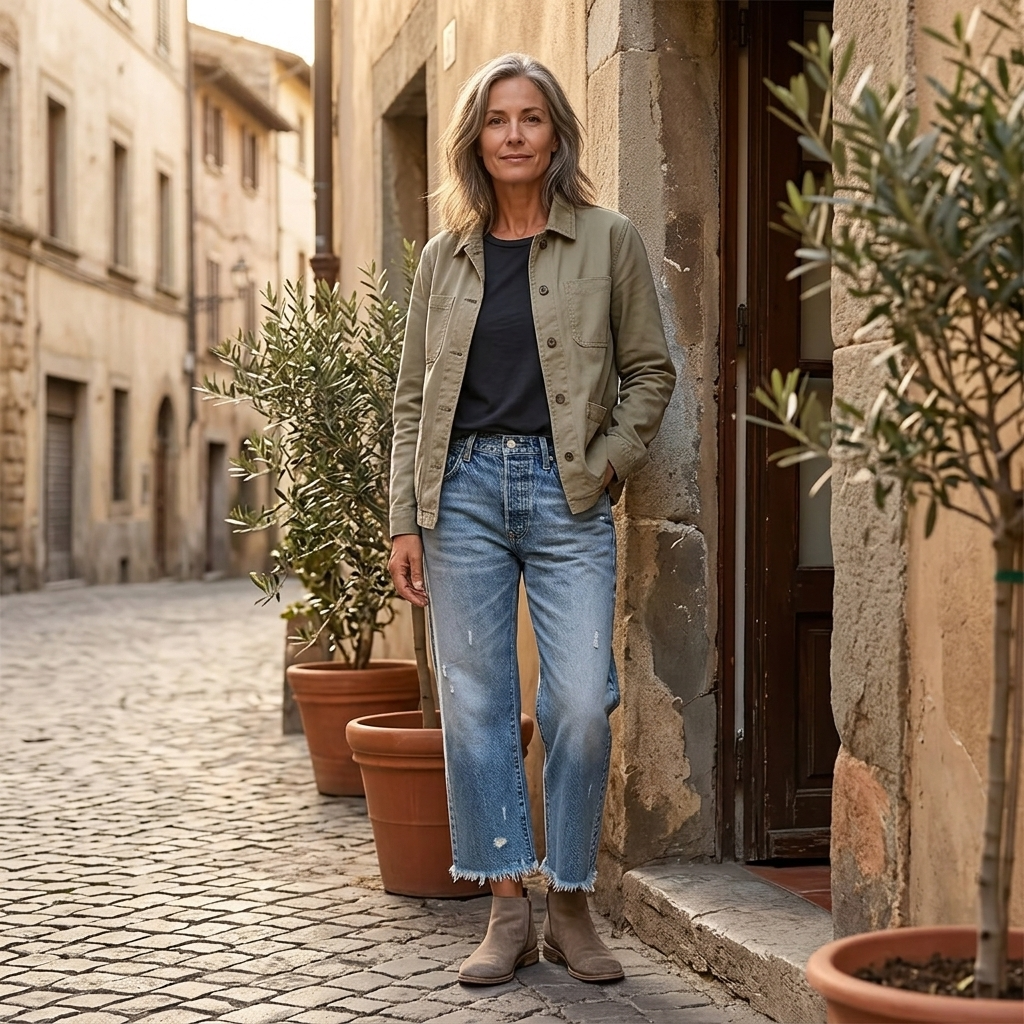 Jean femme | Jean droit et confortable à ourlet effiloché pour un style décontracté