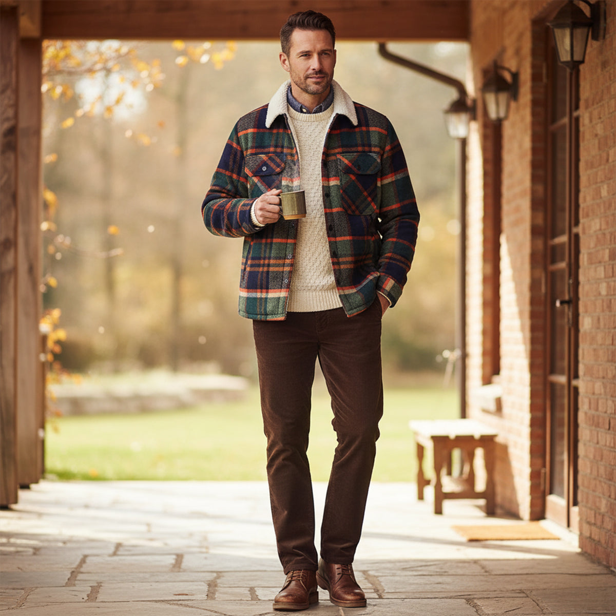 Surchemise Flannel Homme | Chemise à Carreaux Doublée Polaire Chaude