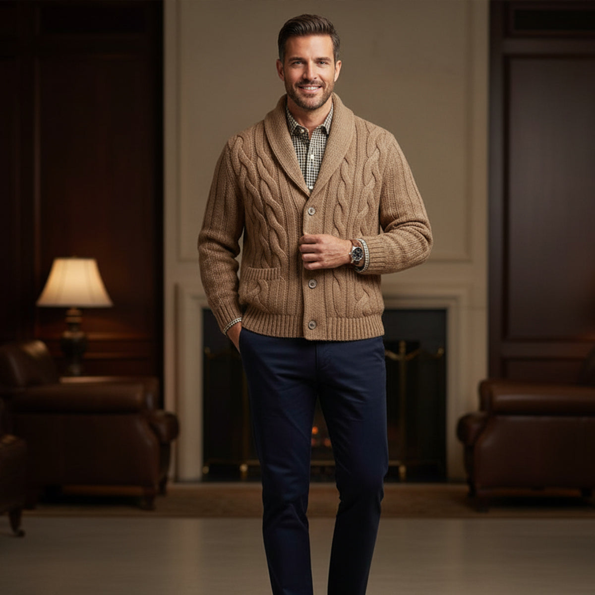 Cardigan Homme Laine Mérinos | Style Élégant et Confort Premium