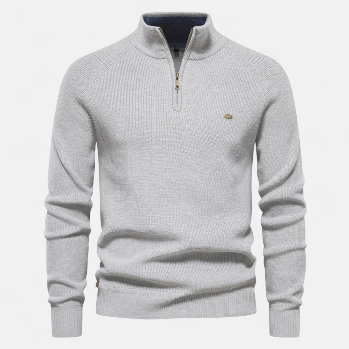 Cotton Zip Sweater Homme | Pull Zippé Col Montant en Coton | Élégance Chauffante & Style Raffiné