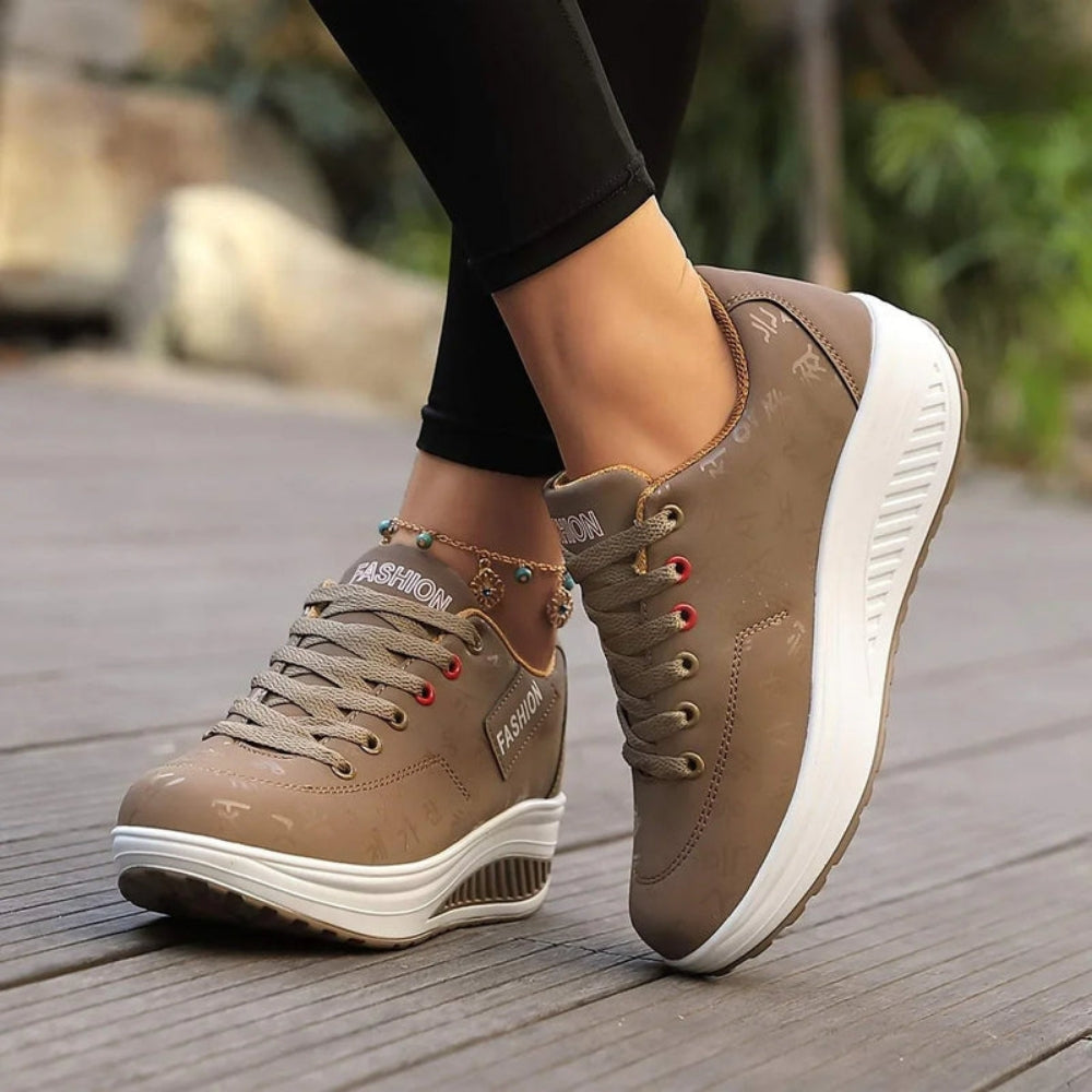Sneakers Low-Top pour Femme – Confort Quotidien avec Semelle Surélevée