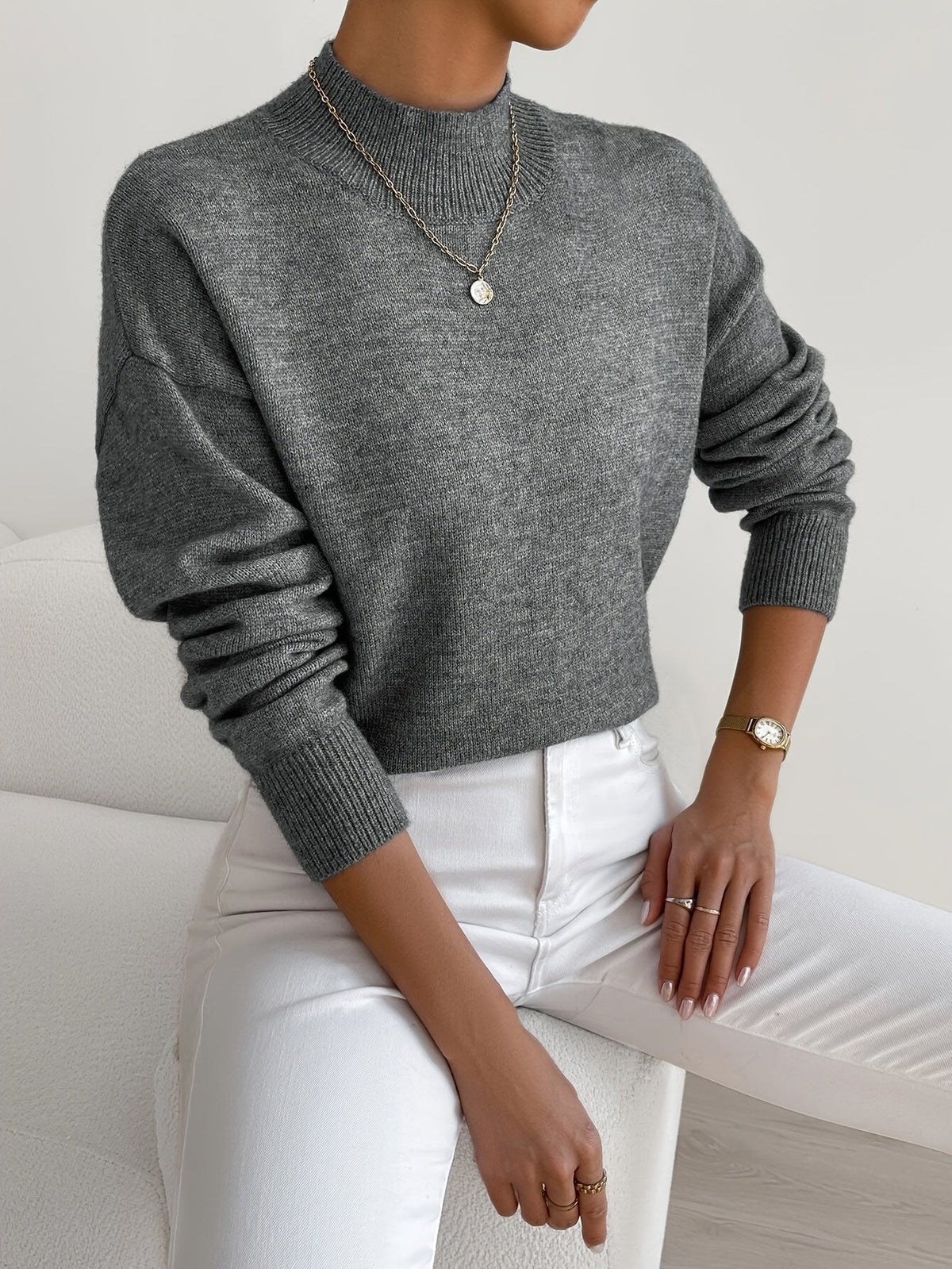Pull Fin Doux à Col Montant Femme | Élégance Hivernale et Confort Minimaliste